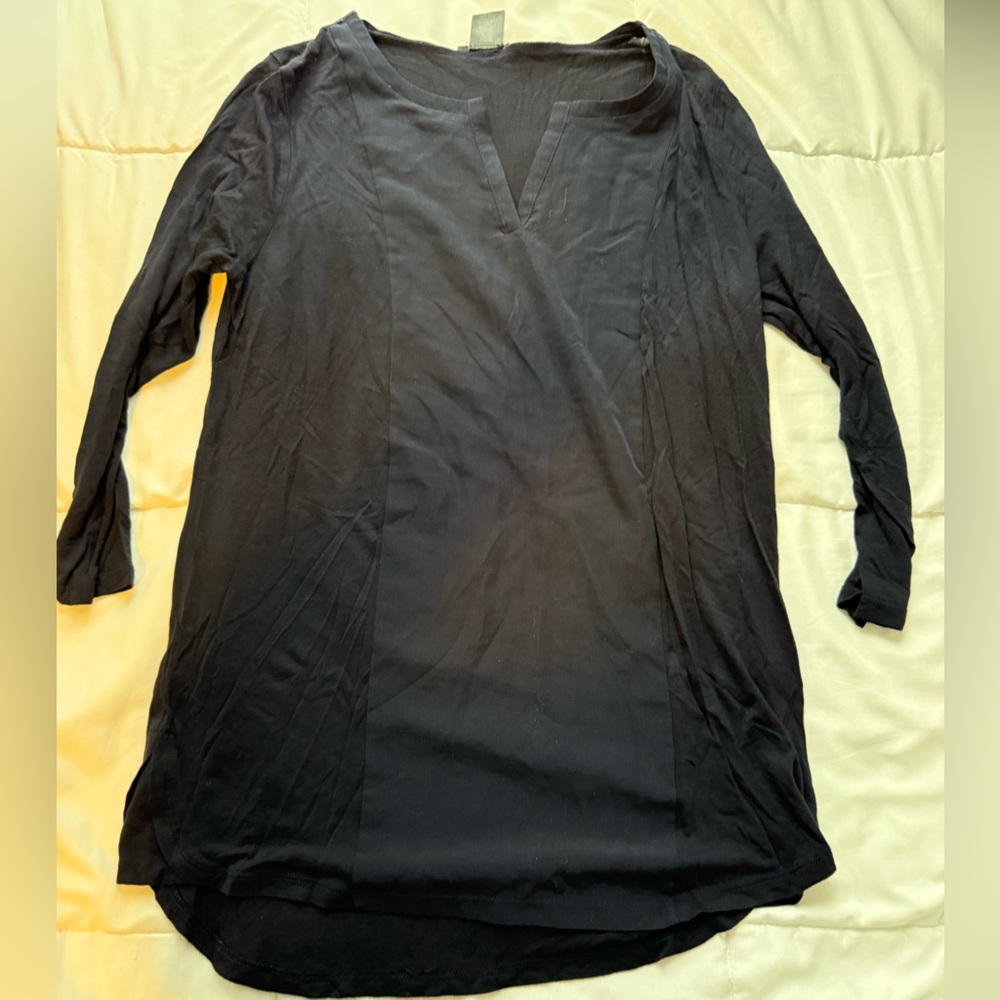 Ann Taylor Navy Blue 3/4 sleeve top